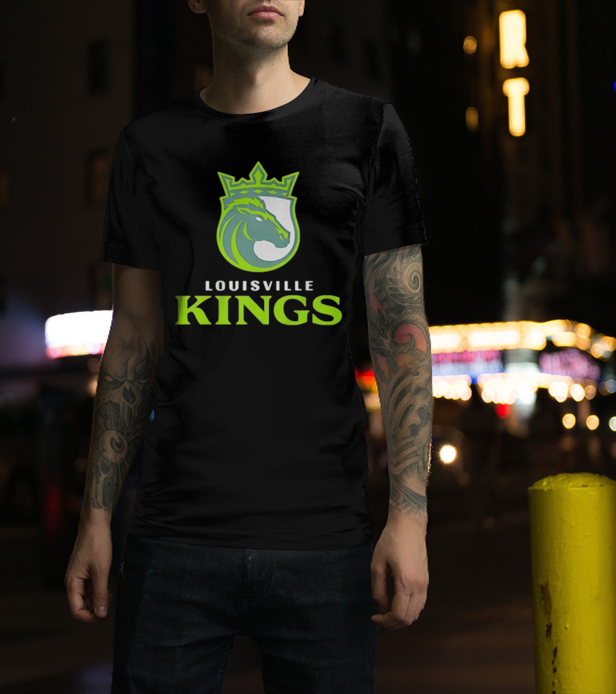 Louisville Kings Horse Emblem With Crown Branding T-Shirt