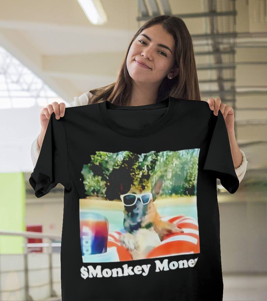Monkey Money Dog German Shepherd Sunglasses Pool Float Chill T-Shirt