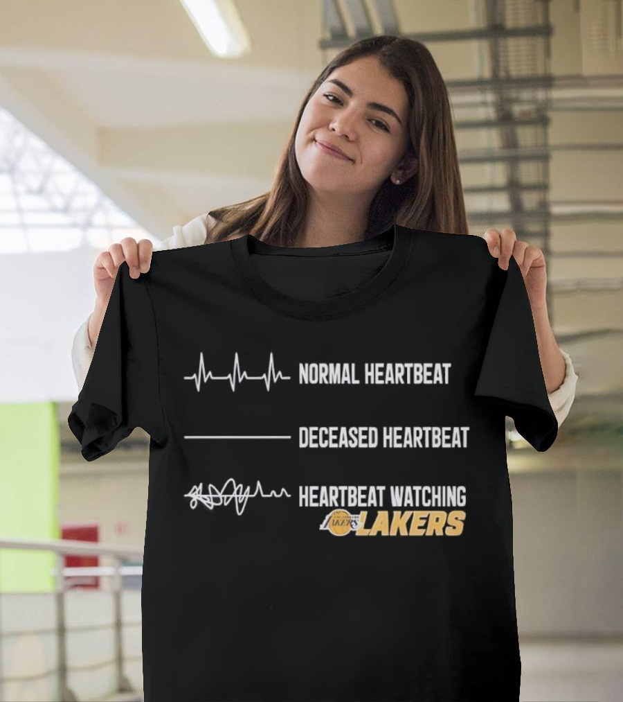 Normal Heartbeat Deceased Heartbeat Ing Lakers T-Shirt