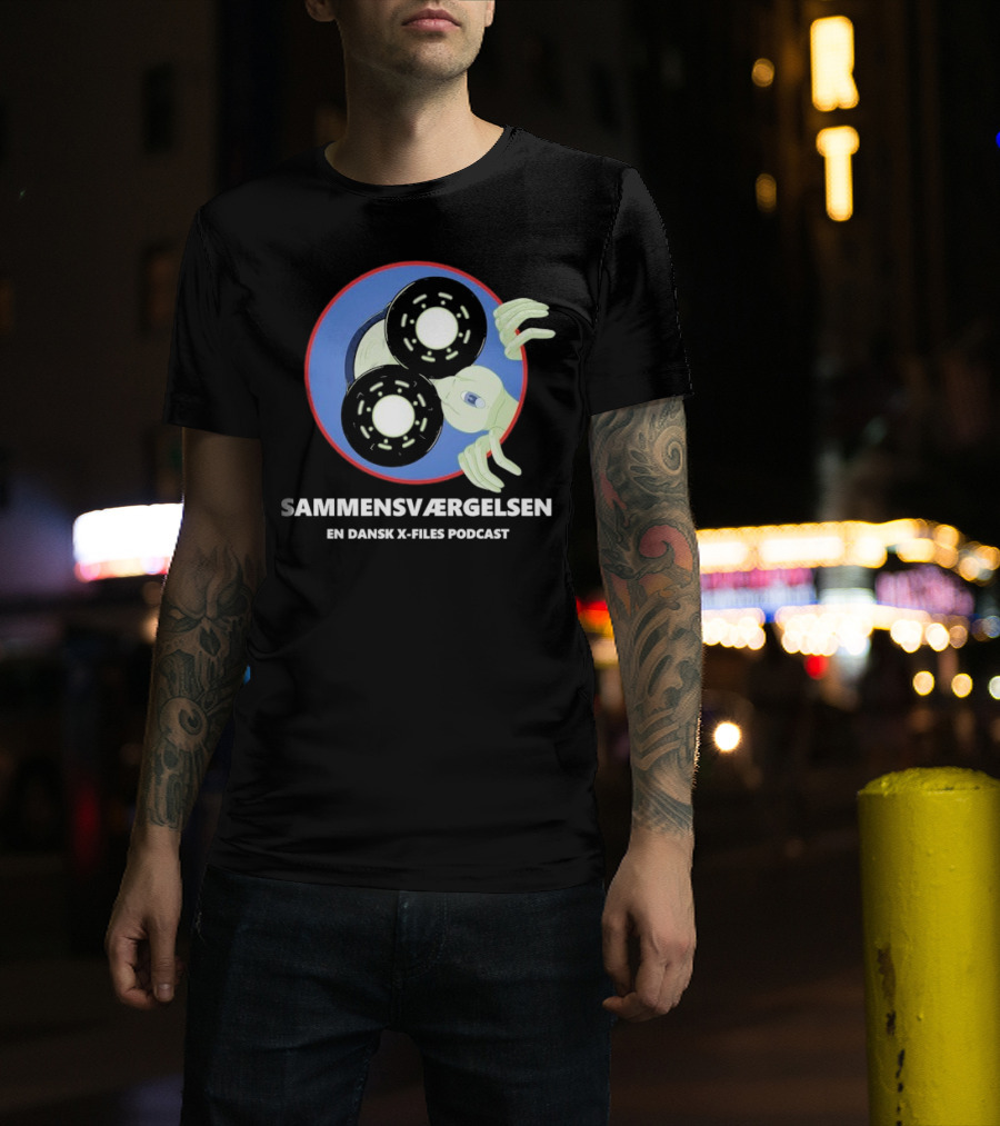 Sammensværgelsen En Dansk X Files Podcast Alien Wheel Design T-Shirt