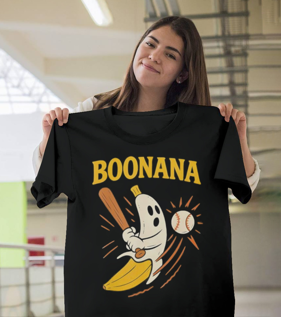 Boonana Baseball Funny Halloween Ghost Banana Costume T-Shirt