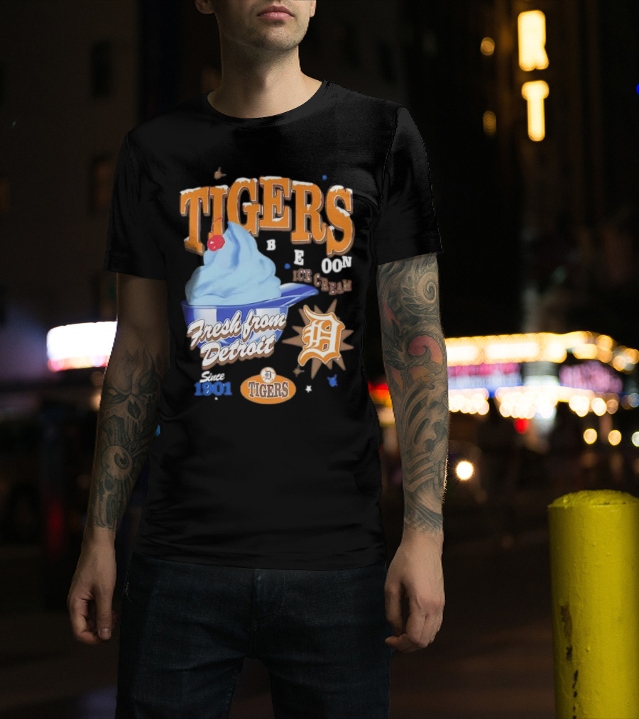 Tigers Blue Moon Ice Cream Fresh From Detroit Since 1901 T-Shirt