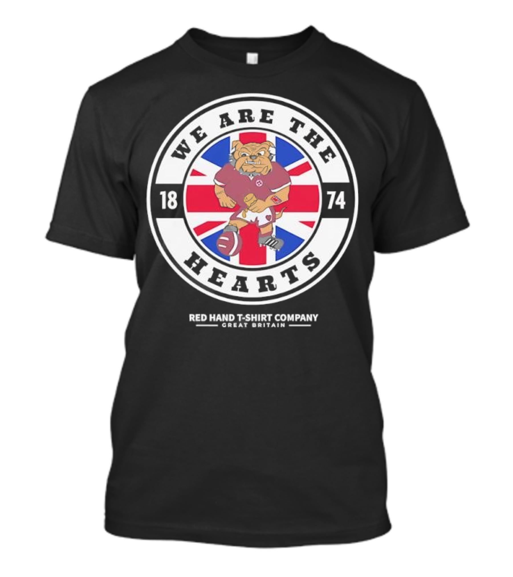 We Are The Hearts 1874 Red Hand Company Great Britain Union Jack Bulldog T-Shirt