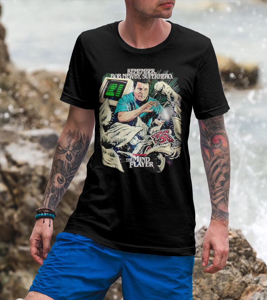 Stranger Things Season 2 Butcher Billy The Mind Flayer Remember Bob Newby Superhero T-Shirt