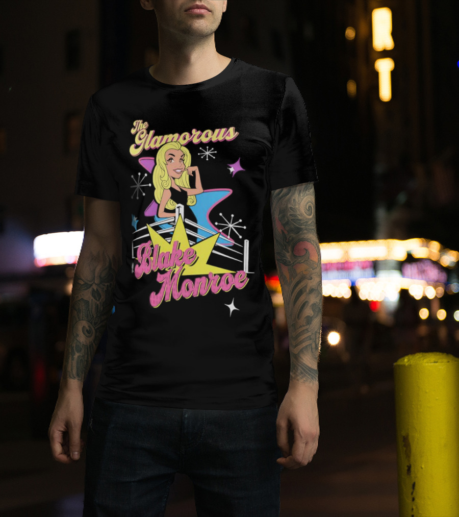 The Glamorous Blake Monroe Retro Wrestling Starburst T-Shirt