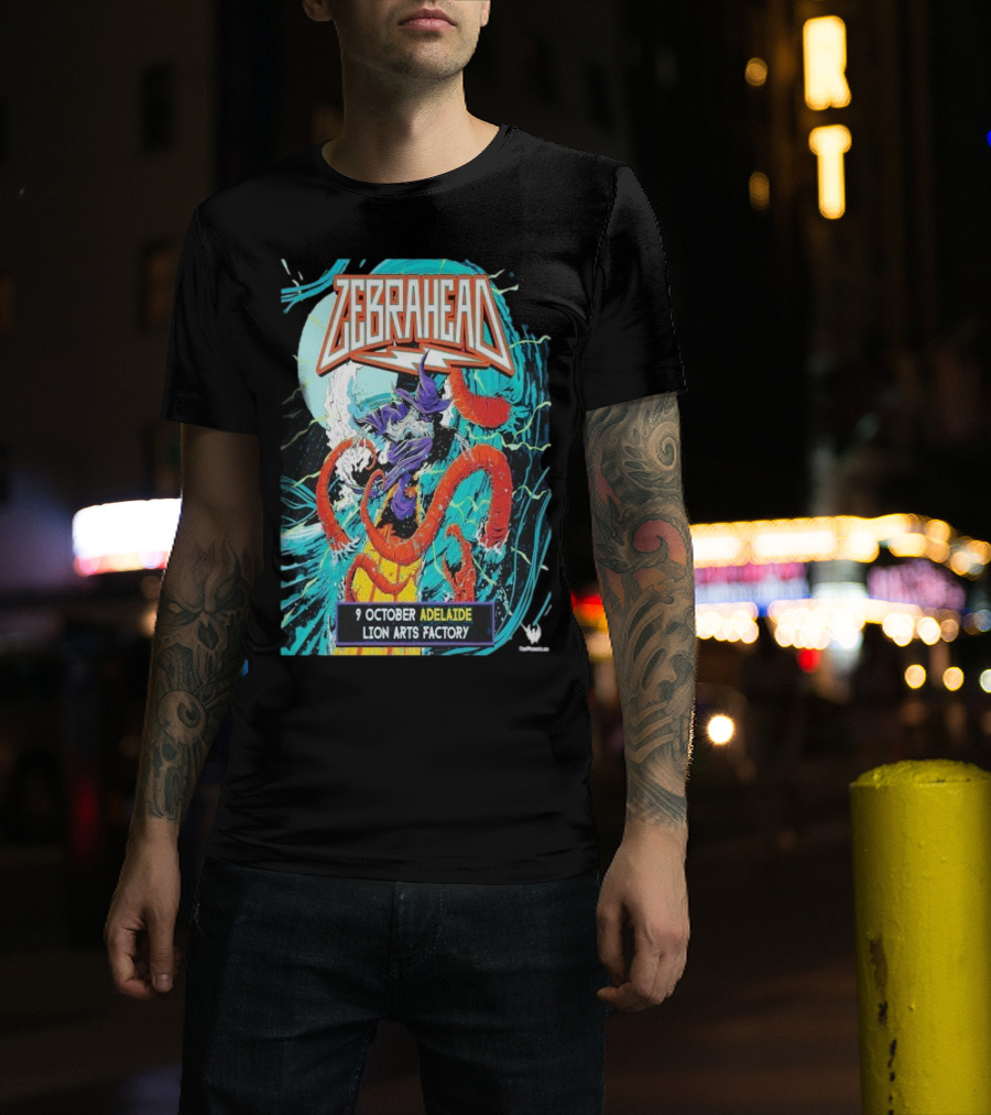 Zebrahead 9 October 2025 Lion Arts Factory Adelaide Vibrant Concert Wave Art T-Shirt