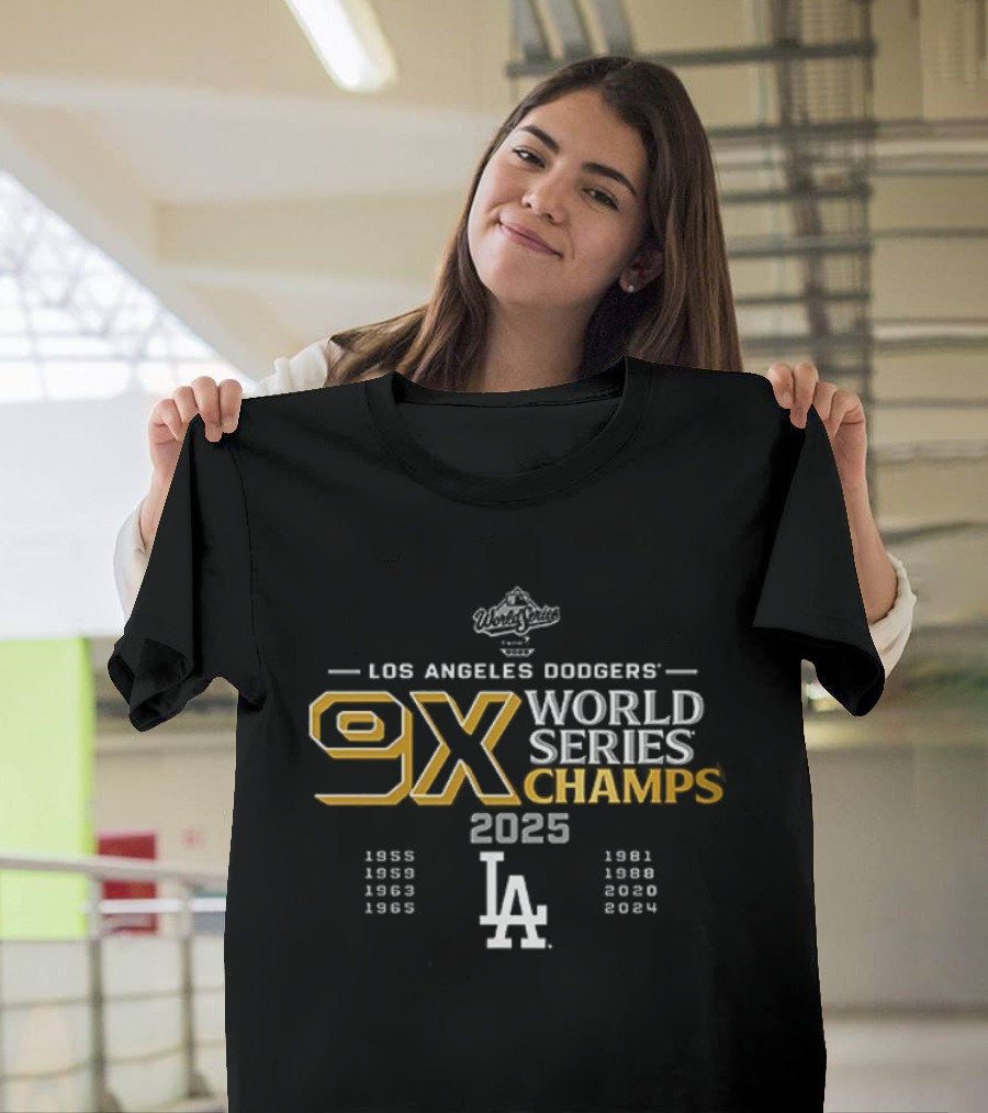 Los Angeles Dodgers 9X World Series Champs 2025 T-Shirt