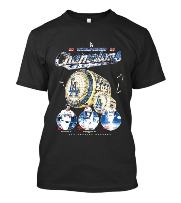 Los Angeles Dodgers 2025 World Series Champions Back 2 Back Ring Edition T-Shirt