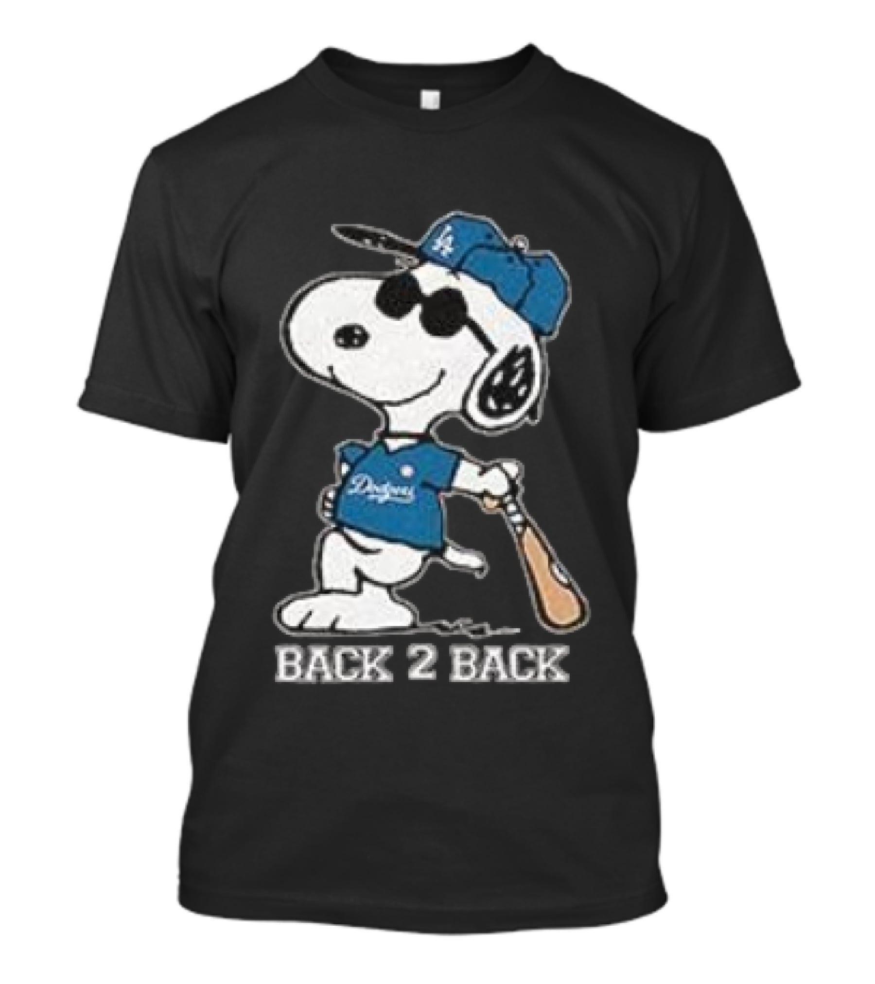 Snoopy Dodgers Back 2 Back Baseball Champion T-Shirt