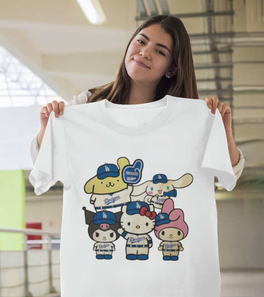 Hello Kitty Dodgers Collaboration MLB World Series 2025 Champions Back-to-Back T-Shirt