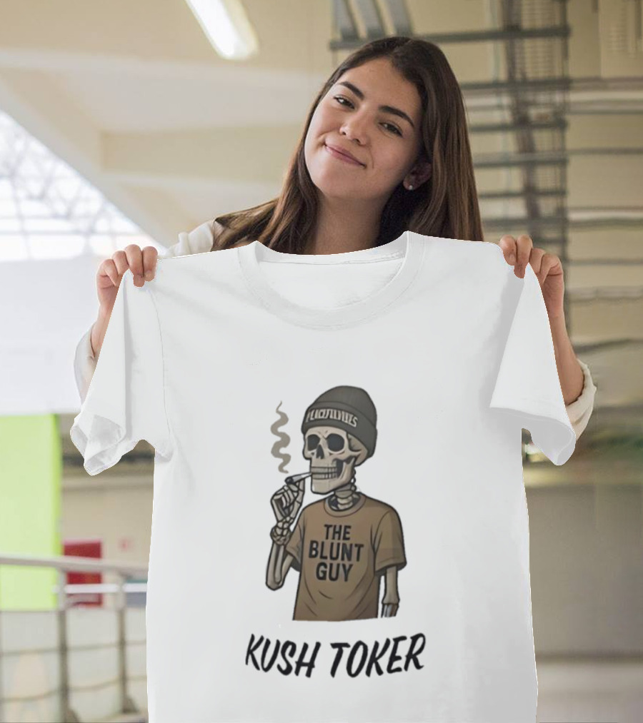 Kush Toker Skeleton Smoking The Blunt Guy T-Shirt