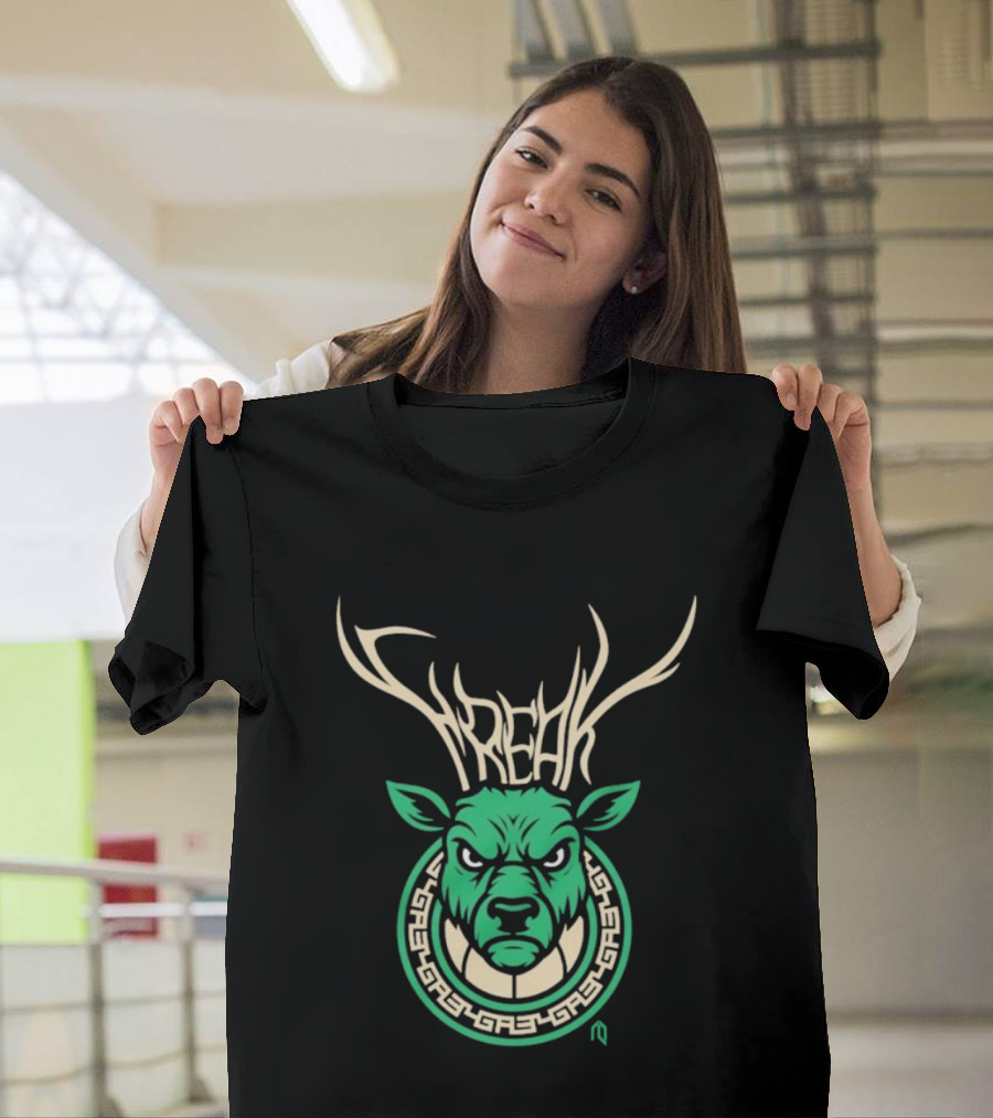 Milwaukee Bucks Deer Freak NBA Mascot Antlers T-Shirt