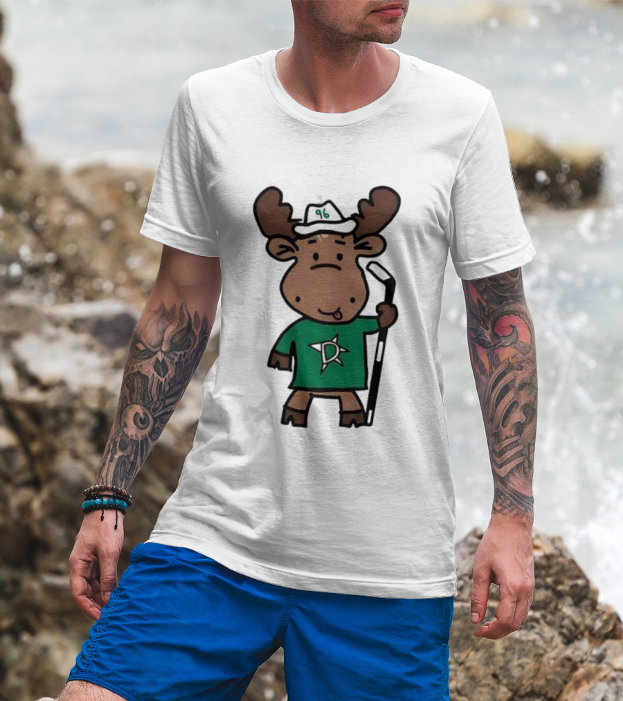 Doodle Moose Has Entered The Chat Dallas Stars Hockey Fan Art T-Shirt