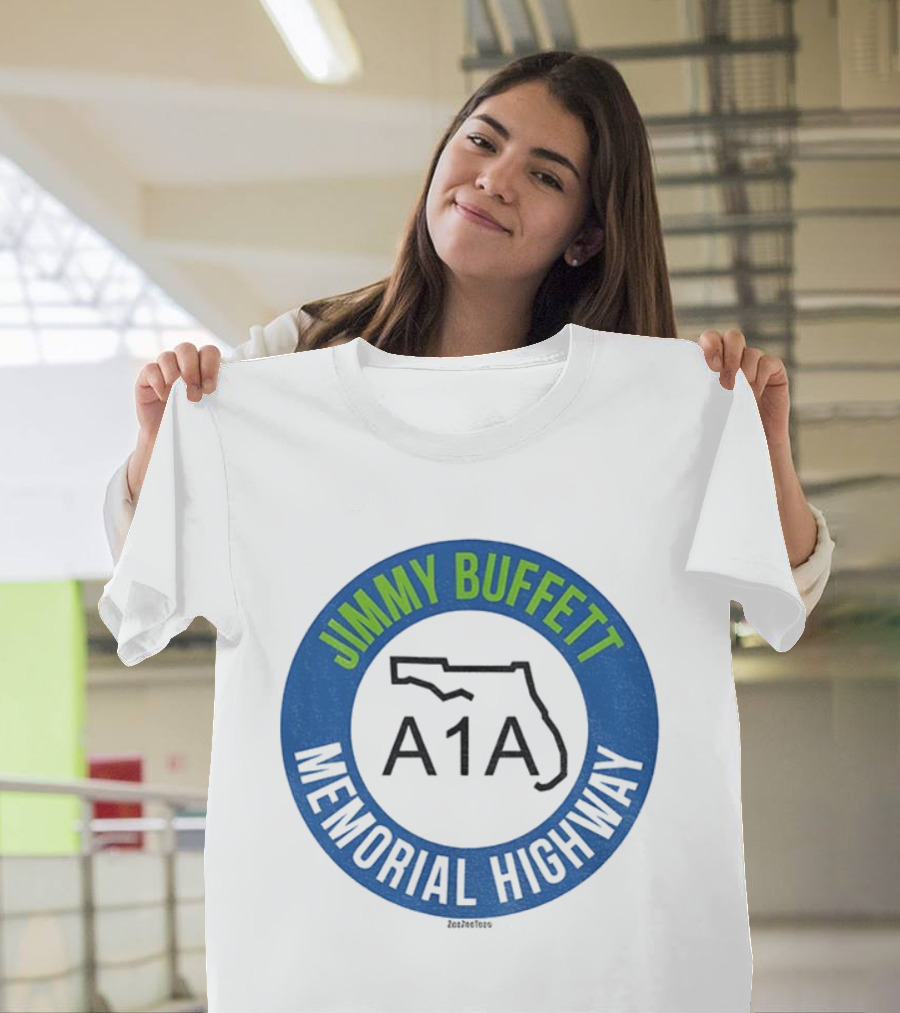 Jimmy Buffett A1A Memorial Highway Florida Outline T-Shirt