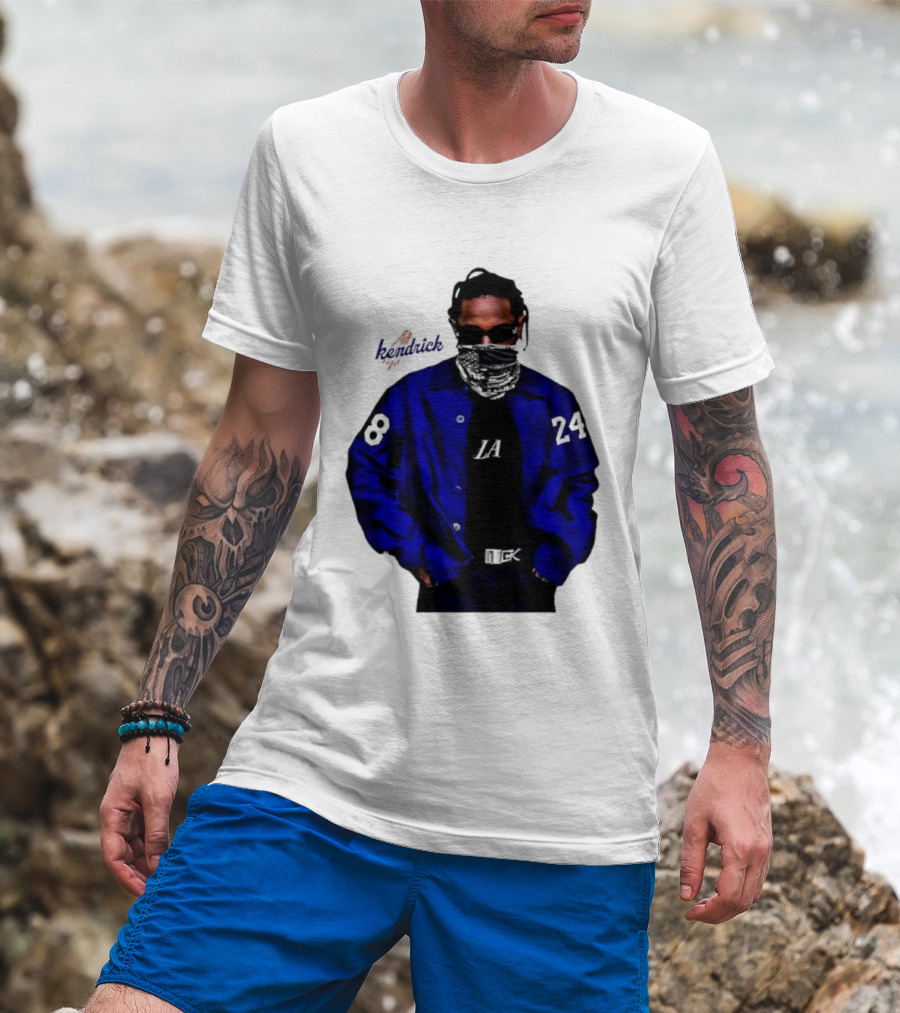Dodgers LA Kendrick Lamar Blue Jacket Image T-Shirt