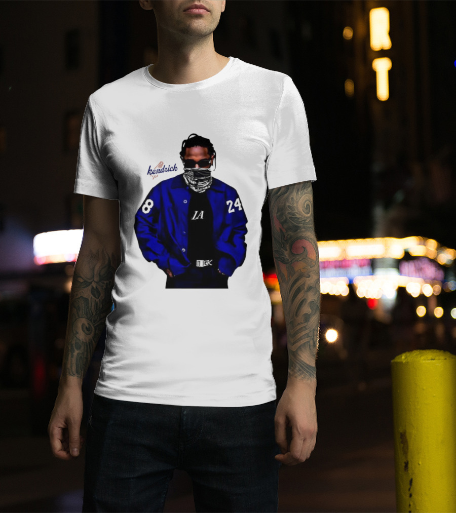 Dodgers LA Kendrick Lamar Blue Jacket Image T-Shirt