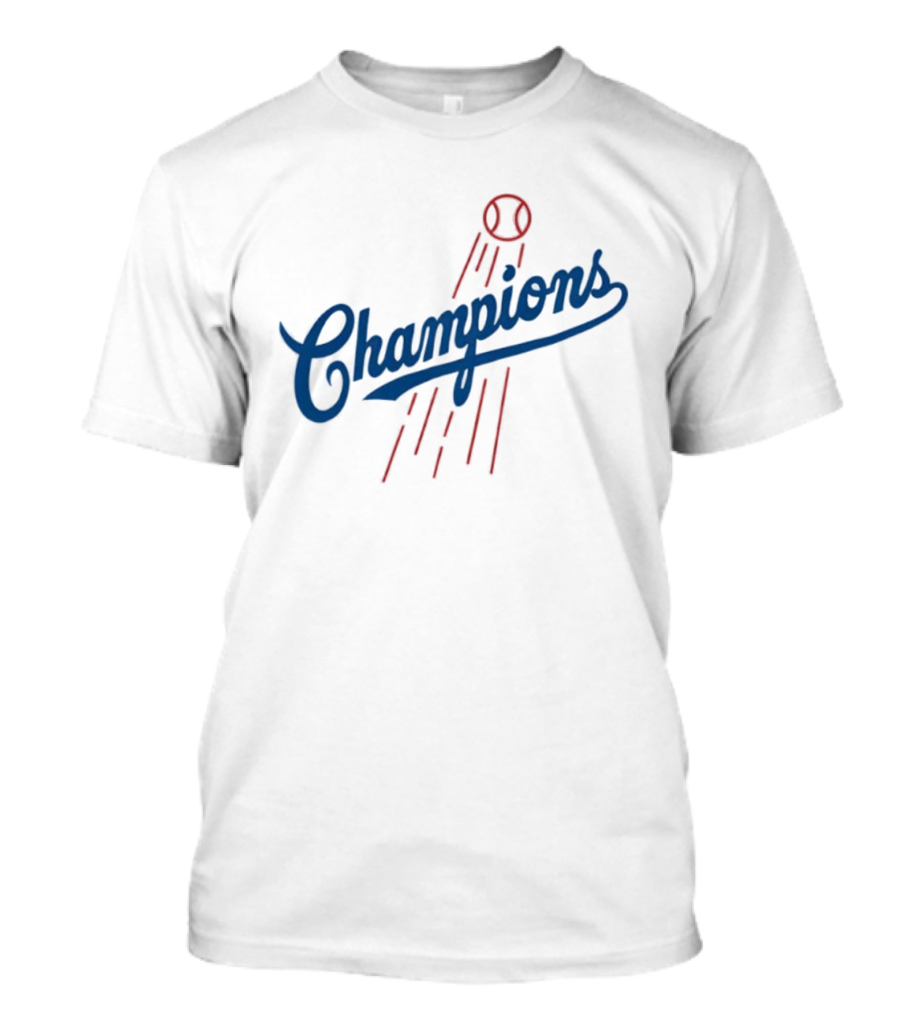 Champions Baseball Red Blue Artistic MLB Style T-Shirt