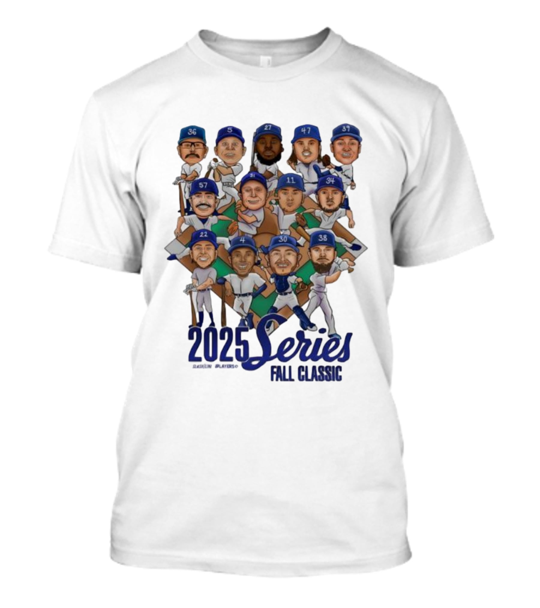 Los Angeles Dodgers 2025 Series Fall Classic Baseball Team Caricature Players T-Shirt