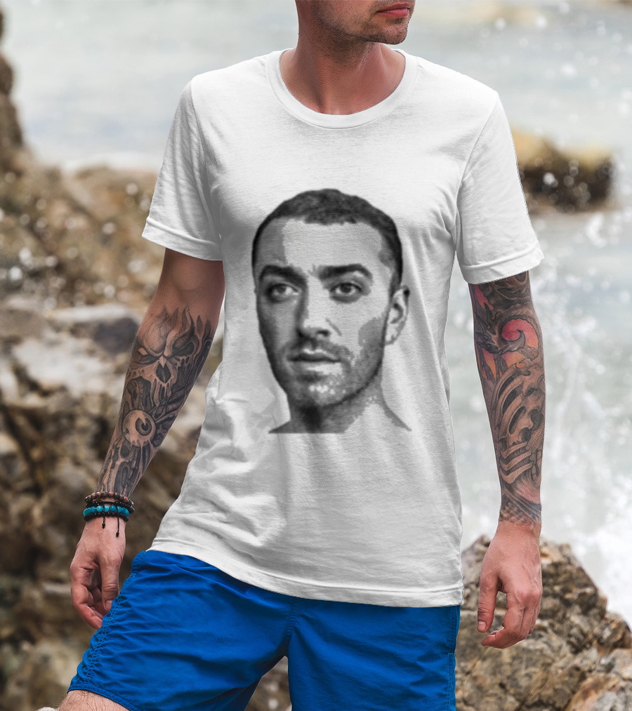 Sam Smith The Thrill Of It All Monochrome Portrait T-Shirt
