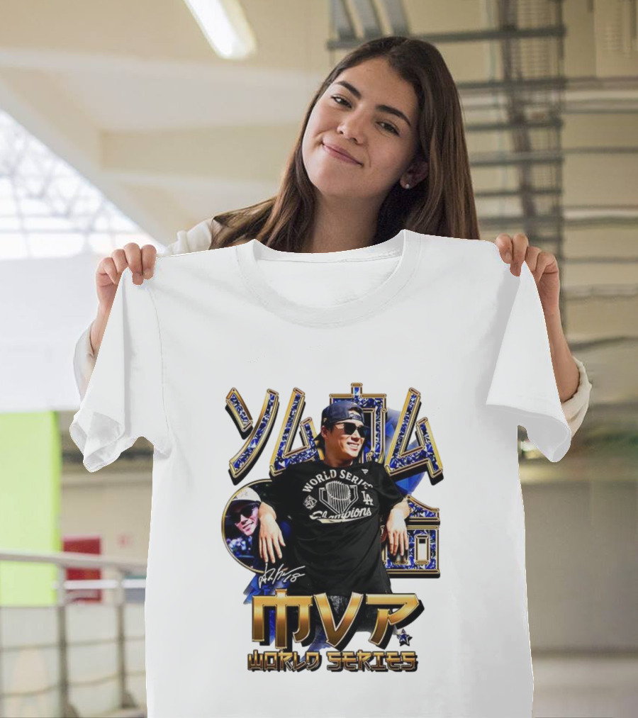 Yamamoto LA Dodgers World Series MVP 2025 Champions Signature T-Shirt
