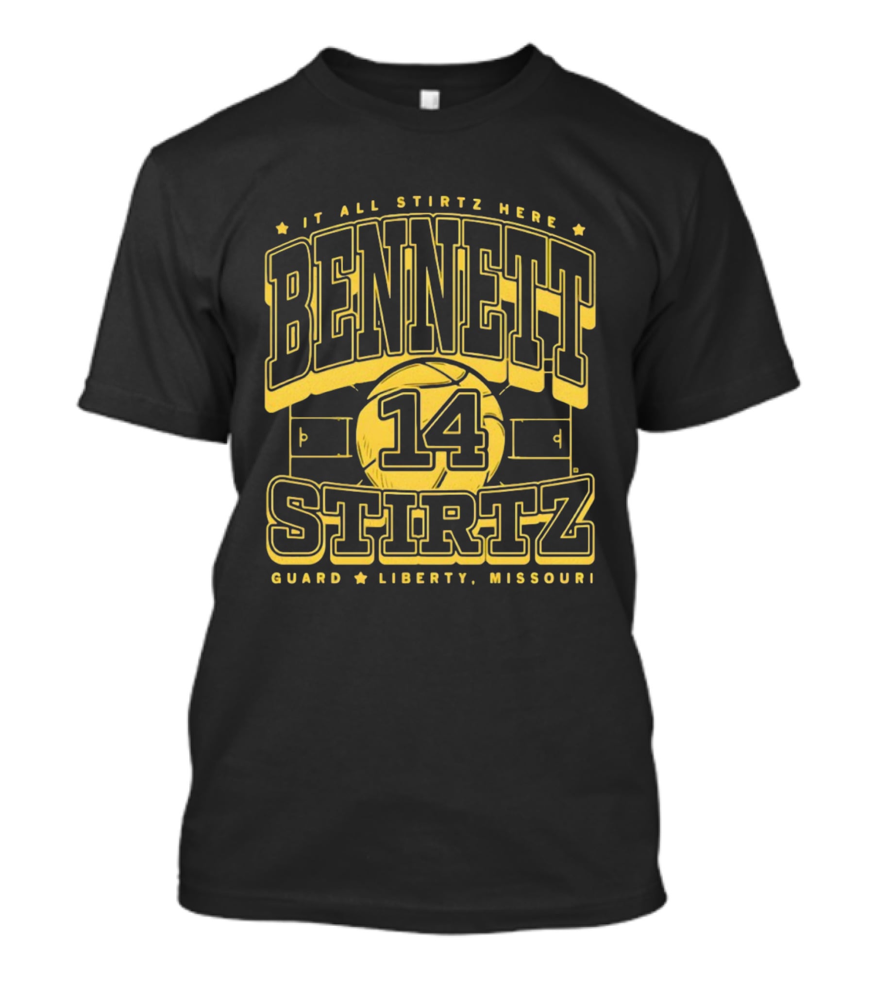 Bennett Stirtz 14 It All Stirtz Here Guard Liberty Missouri Basketball T-Shirt