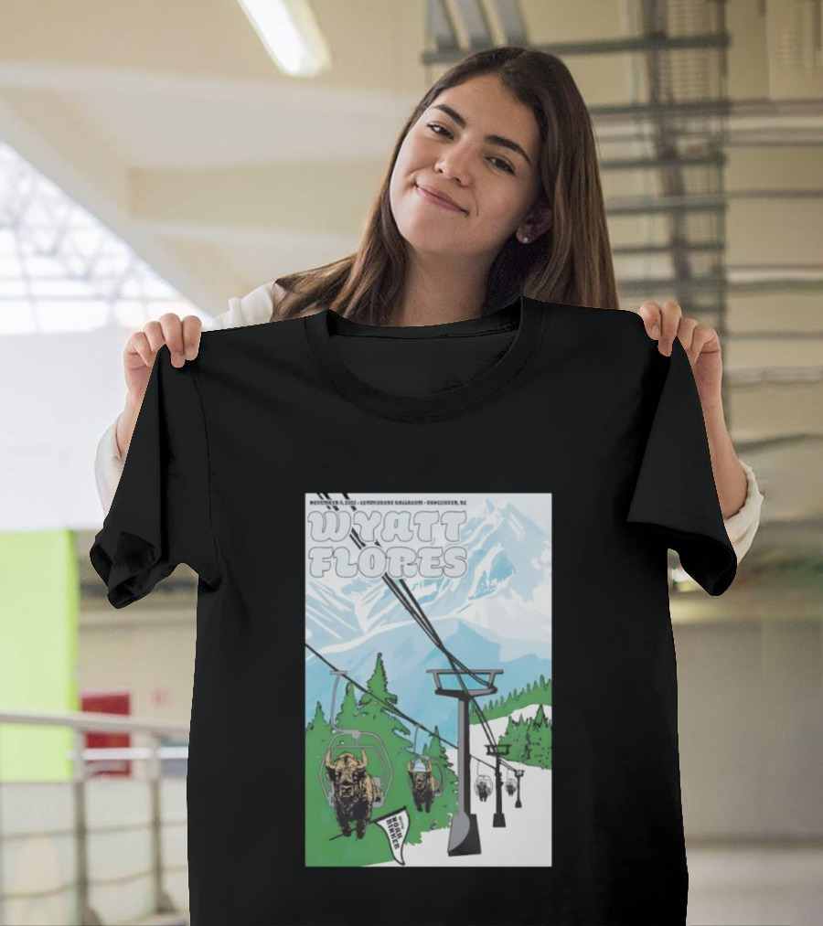Wyatt Flores Nov 8 2025 Commodore Ballroom Vancouver BC Ski Lift Buffalo Artwork T-Shirt