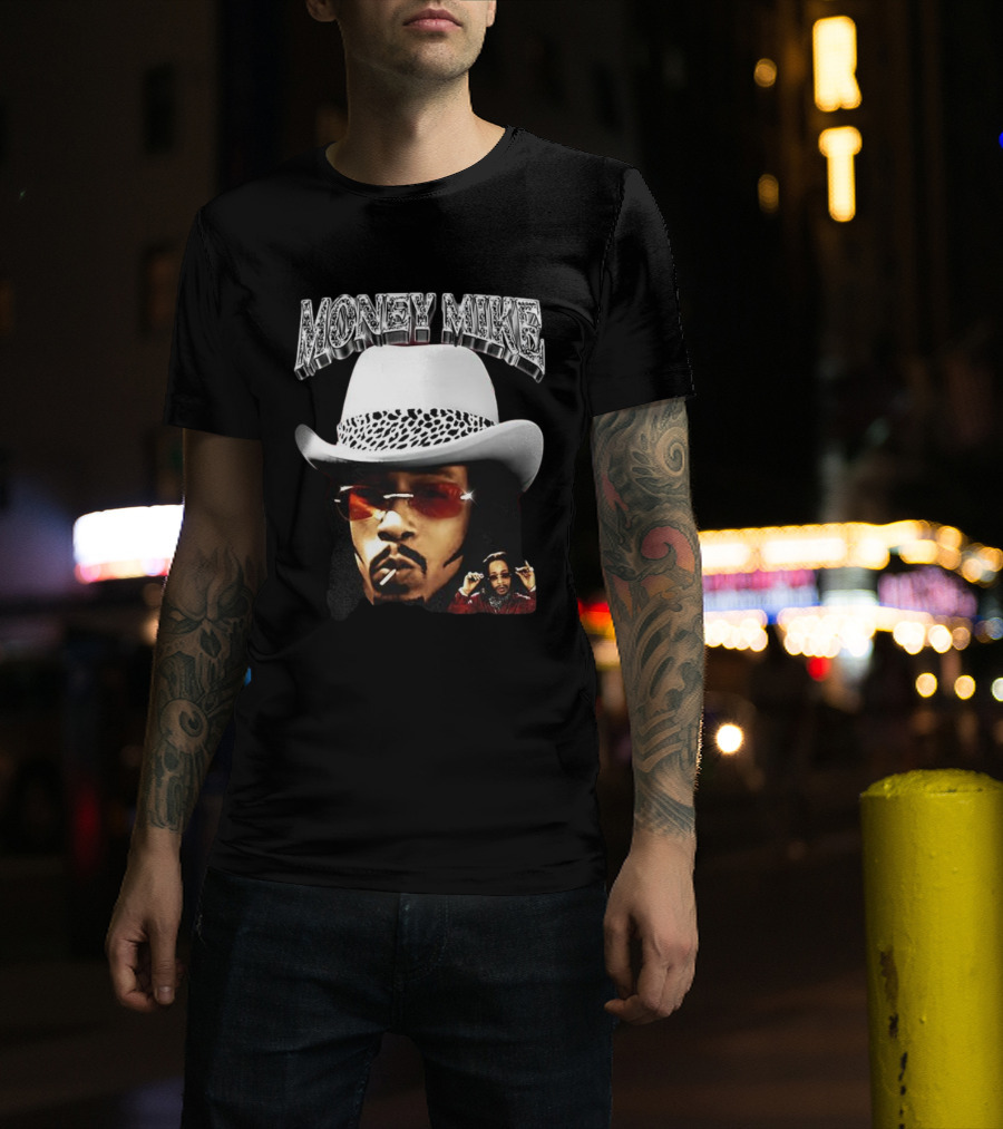 Money Mike Friday After Next Character Big Face White Hat Sunglasses T-Shirt
