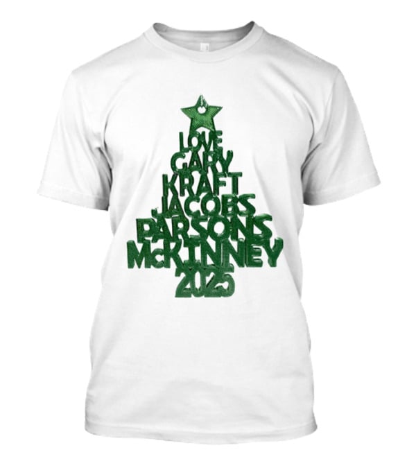 2025 Love Gary Kraft Jacobs Parsons McKinney Christmas Tree T-Shirt