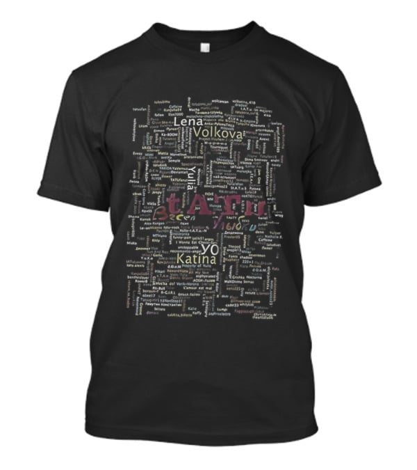 Tatu Tour 2008 World Cities Text Collage T-Shirt