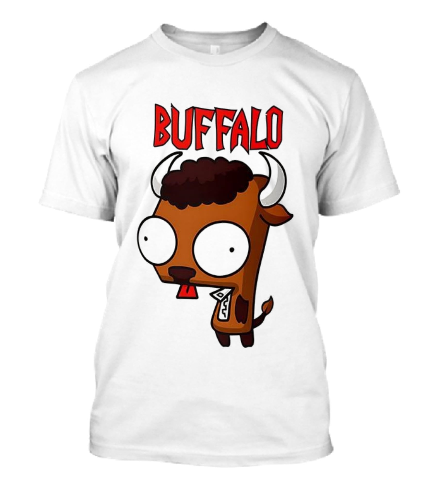 Buffalo Character With Horns And Big Eyes T-Shirt