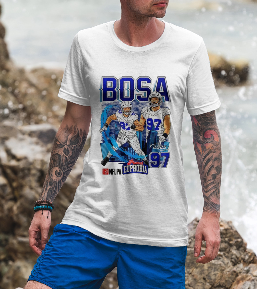 Bosa NFLPA Football 2025 Planet Euphoria Number 97 Skyline T-Shirt