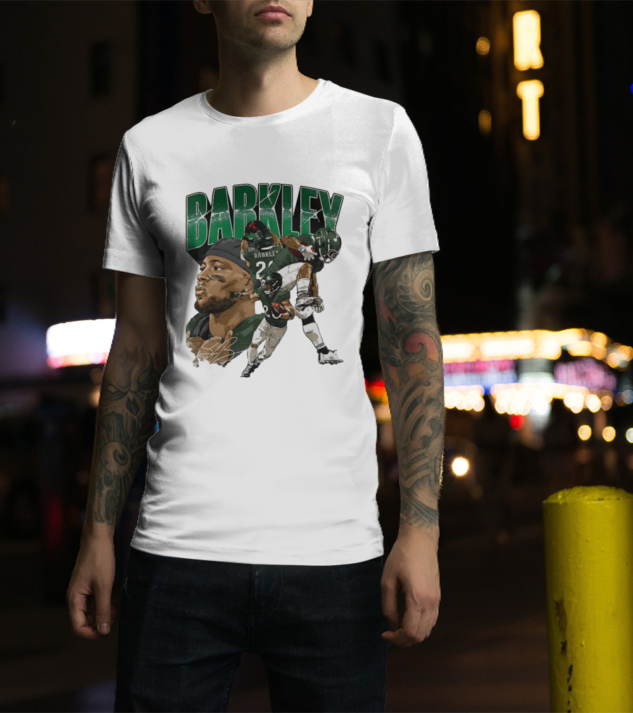 Barkley Saquon Football Player Signature Philadelphia Eagles T-Shirt