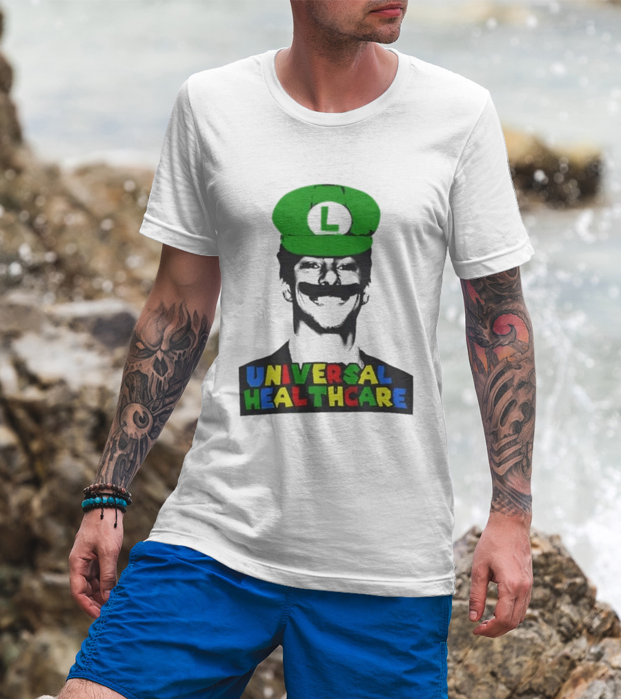 Luigi Mangione Universal Healthcare Mario Bros Green Hat T-Shirt