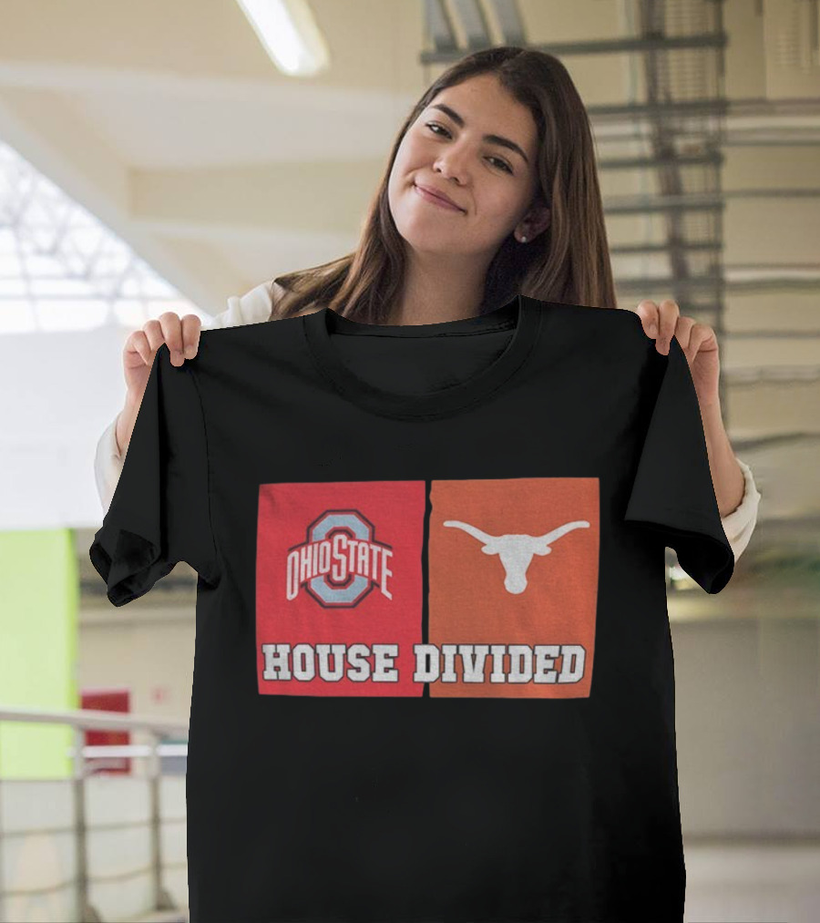 Ohio State Buckeyes Texas Longhorns House Divided T-Shirt