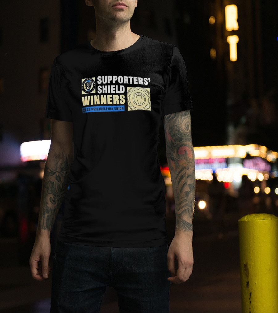 Philadelphia Union MLS 2025 Supporters’ Shield Winners Badge T-Shirt