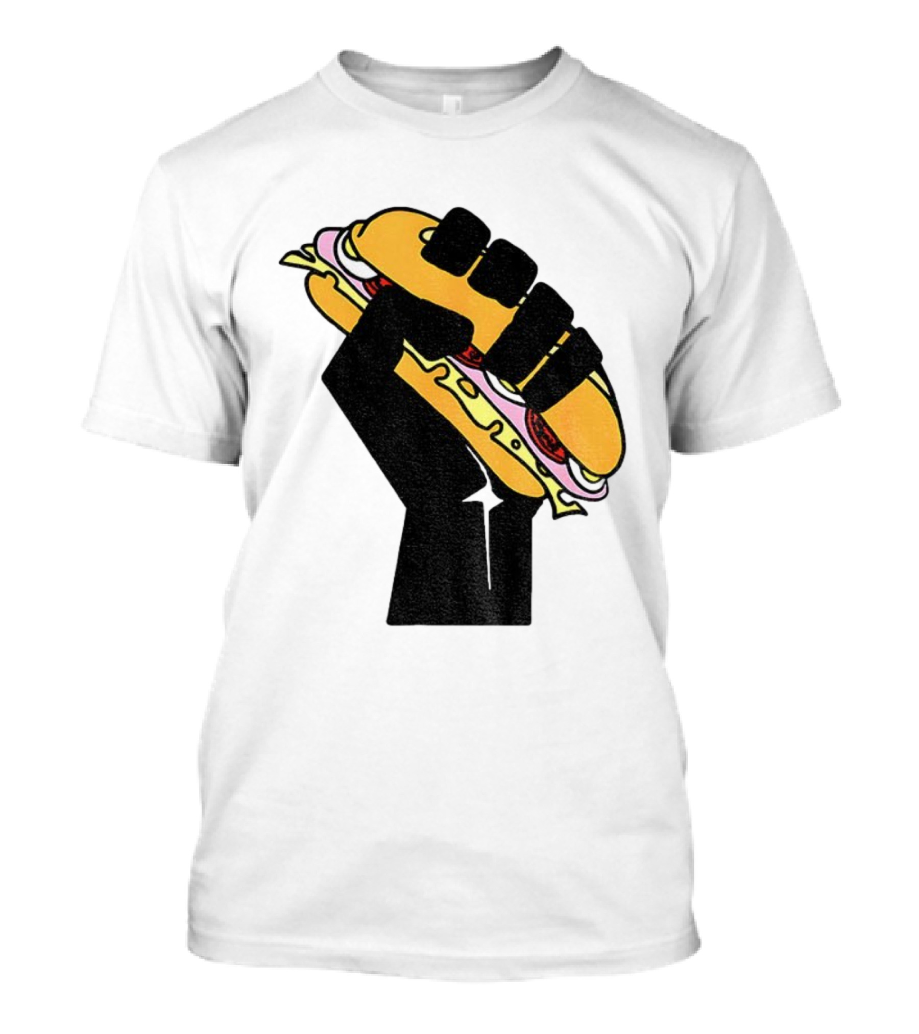 Hoagie Sandwich Guy Black Fist Resist Fascism Anti Trump Iconic Symbol T-Shirt