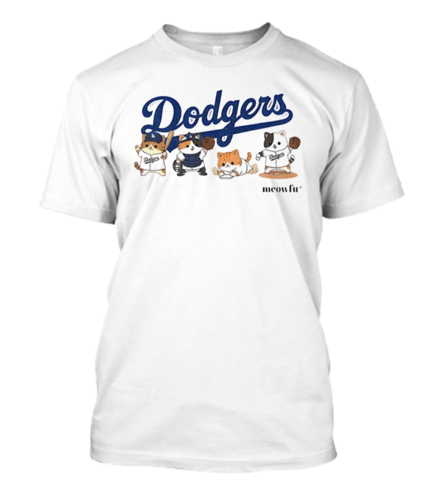 Dodgers Meowfu Dodgers Cats Baseball Team T-Shirt