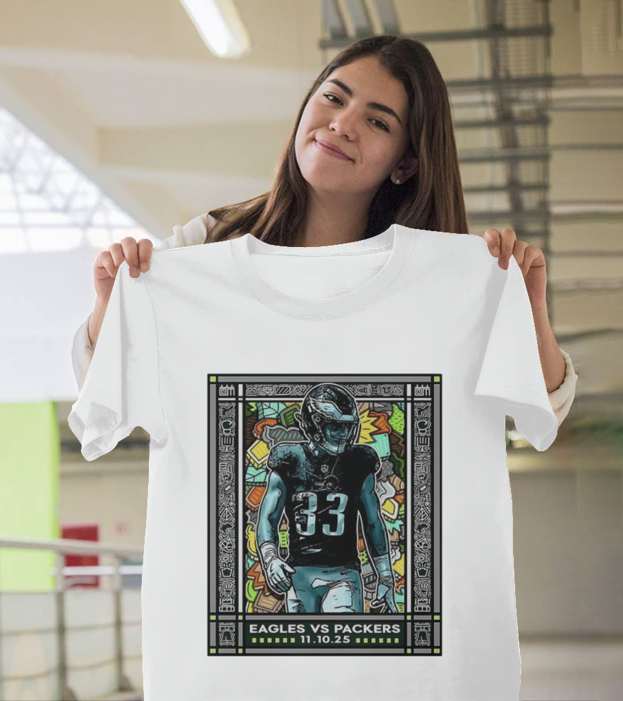 Eagles Vs Packers November 10 2025 Football Number 33 Philadelphia T-Shirt