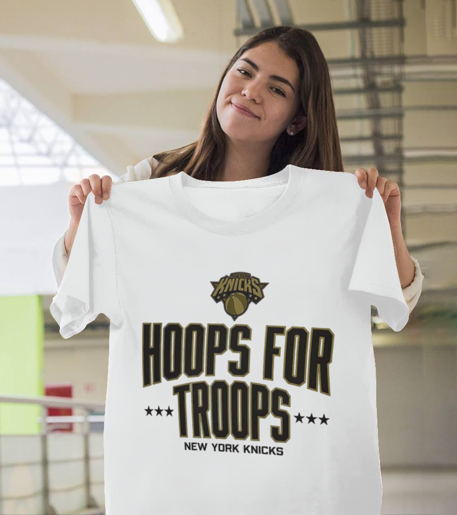 New York Knicks Hoops For Troops NBA Event Stars T-Shirt
