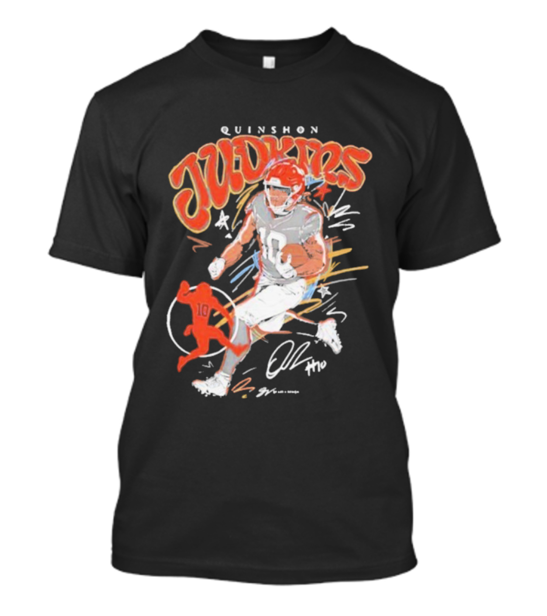 Quinshon Judkins Signature Scribble Art Cleveland Browns Football Number 4 T-Shirt
