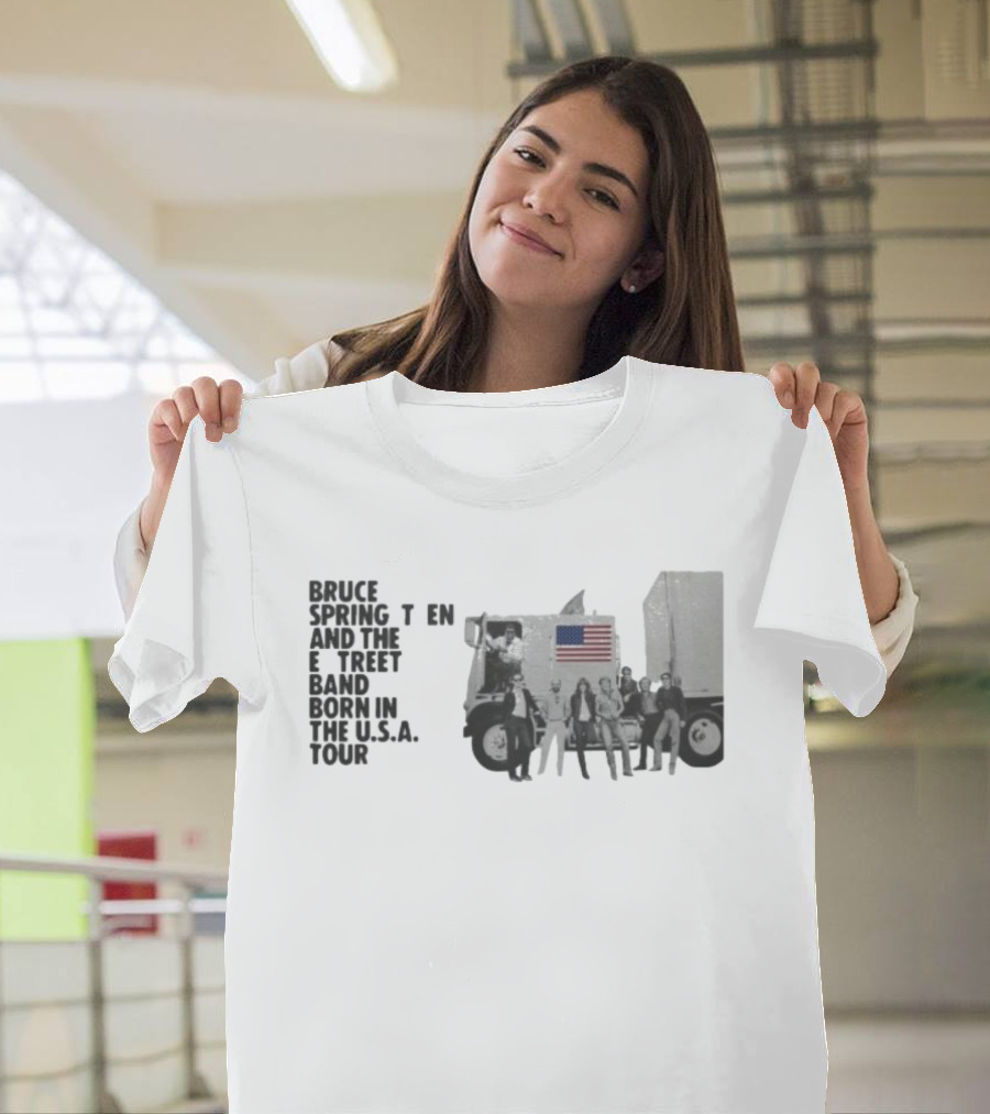 Bruce Springsteen & The E Street Band Born In The U.S.A. Tour 2025 American Flag Truck Image T-Shirt
