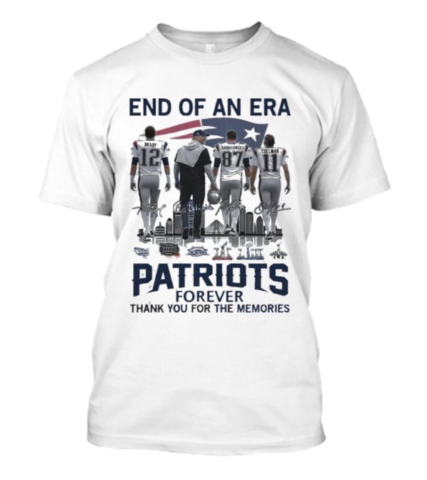 End Of An Era New England Patriots Forever Thank You For The Memories Signatures 12 87 11 T-Shirt