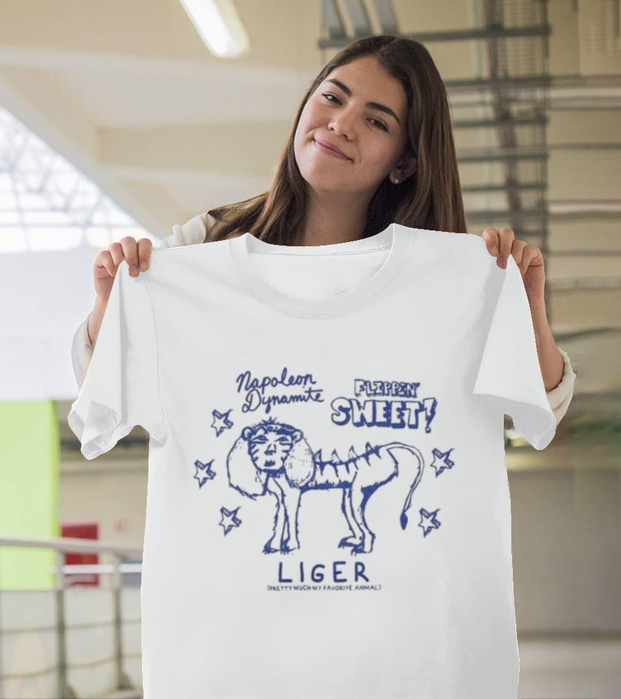 Napoleon Dynamite Flippin Sweet Liger Pretty Much My Favorite Animal Stars T-Shirt