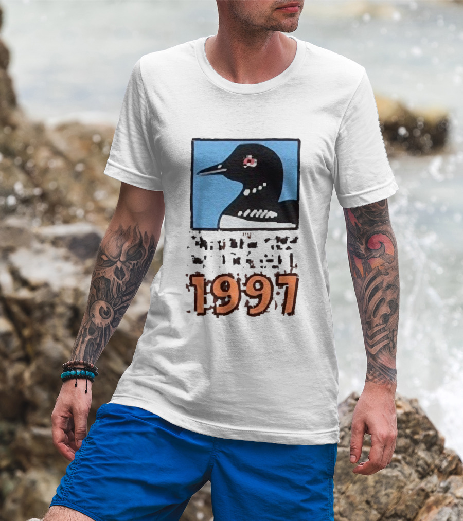 Only New York Wildlife Dept 1997 Loon Wildlife Iconic Bird Emblem T-Shirt