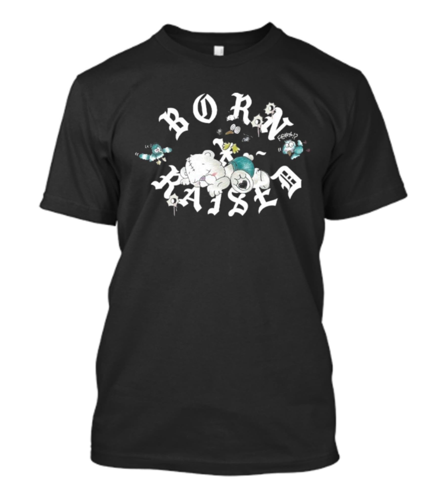 Born X Raised Vargas Rocker Cloudy Sky Letters And Birds T-Shirt