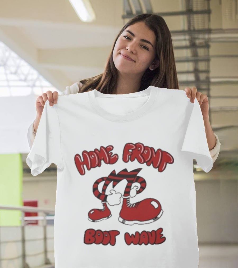 Home Front Boot Wave Red Cartoon Feet And Striped Arms T-Shirt