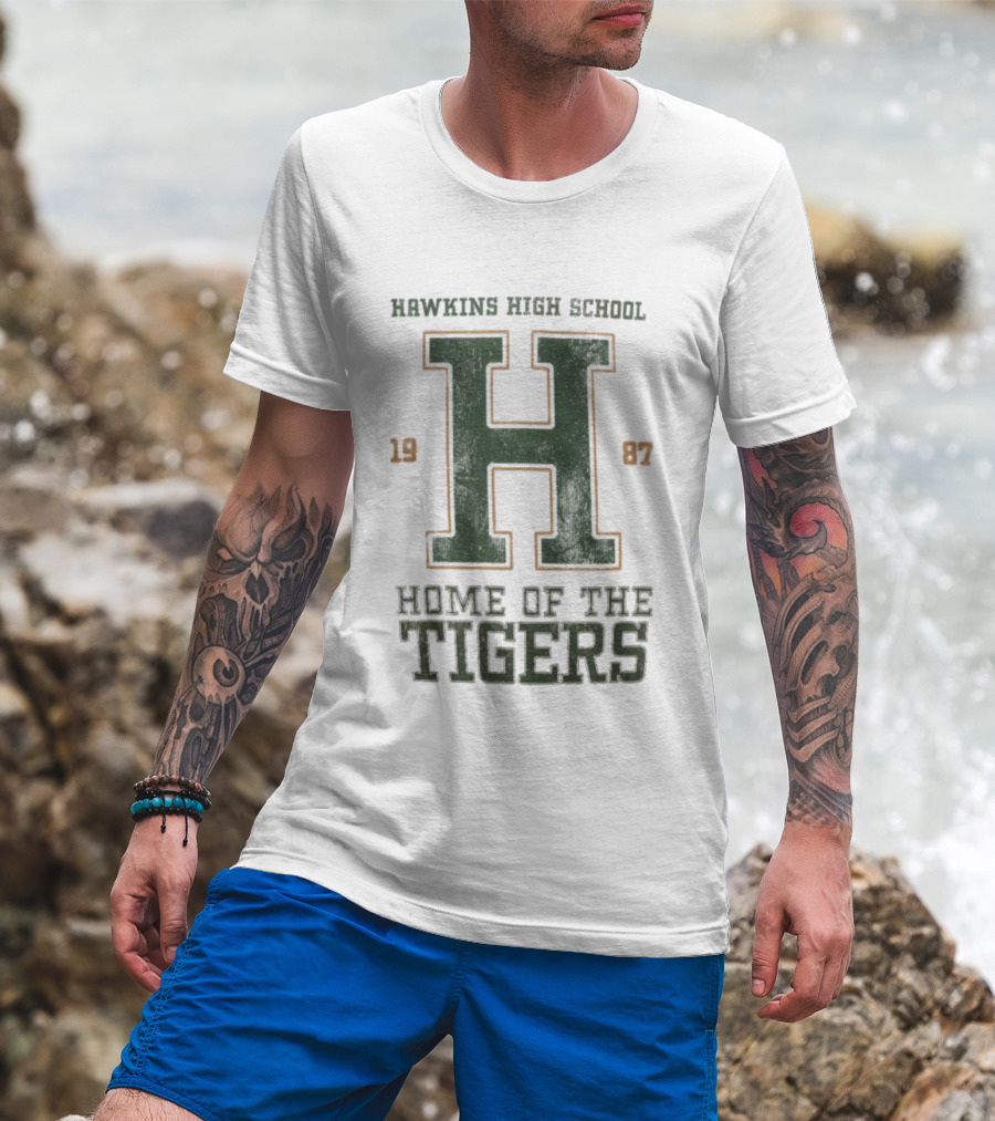 Hawkins High School Home Of The Tigers 1987 Stranger Things T-Shirt