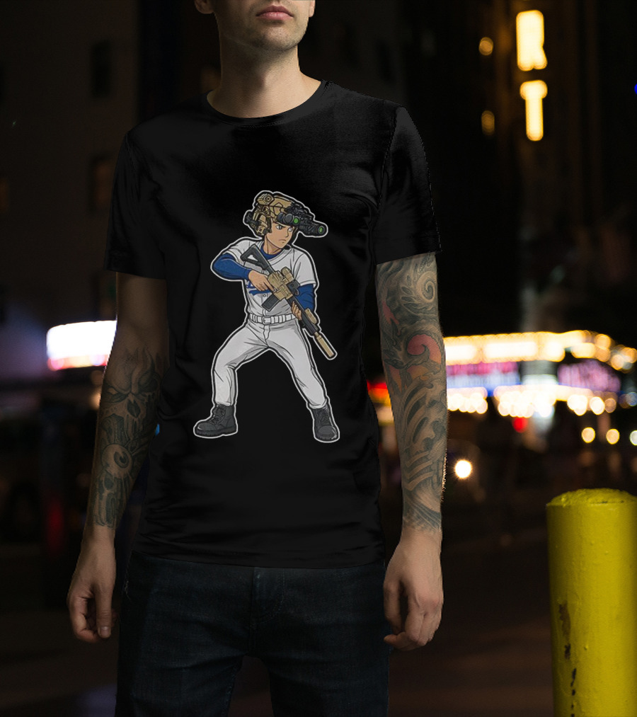 Shohei Ohtani Los Angeles Dodgers Baseball ShoTime Soldier With Tactical Gear T-Shirt
