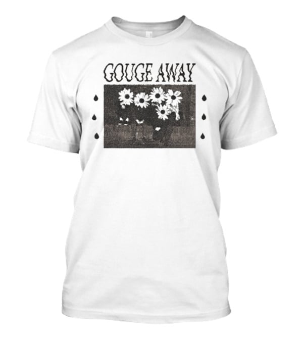 Gouge Away Flowerhead Floral Motif Teardrop Accents T-Shirt
