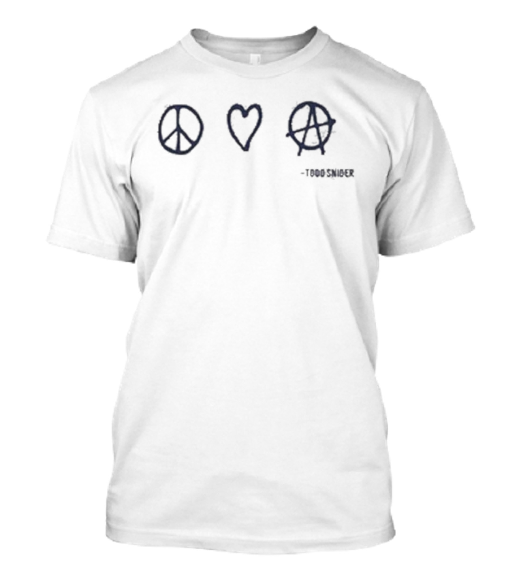 Todd Snider Peace Love Anarchy Symbols T-Shirt